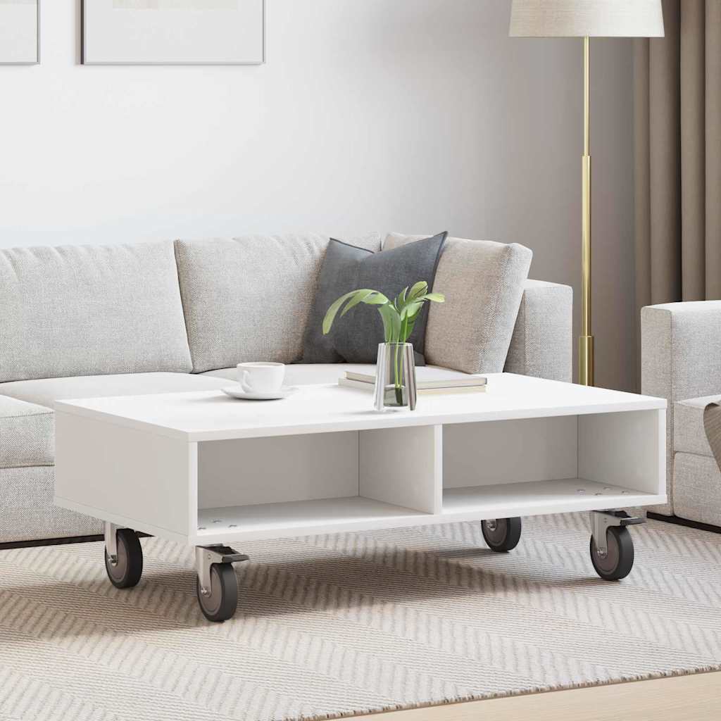 Mesa Lateral con Ruedas 50,5 x 50 x 30 cm Madera de ingeniería