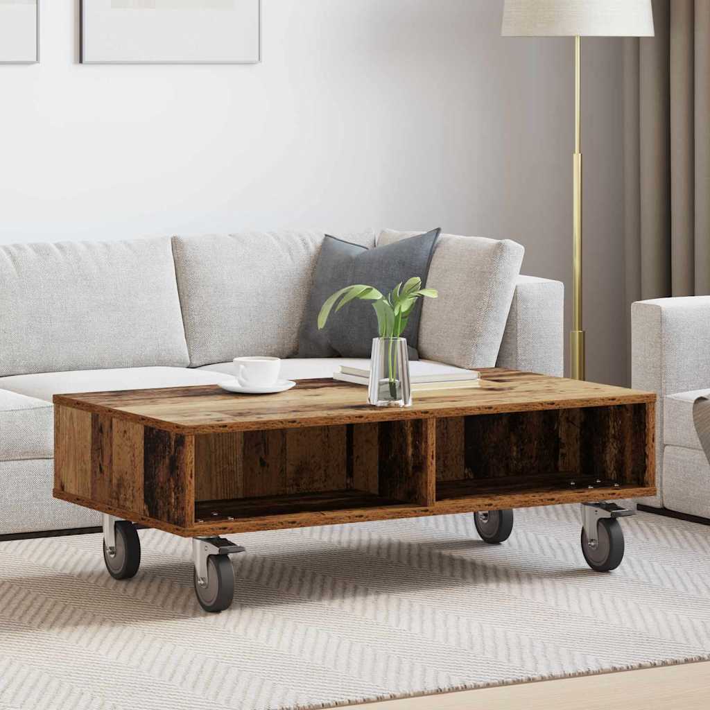 Mesa Lateral con Ruedas 50,5 x 50 x 30 cm Madera de ingeniería