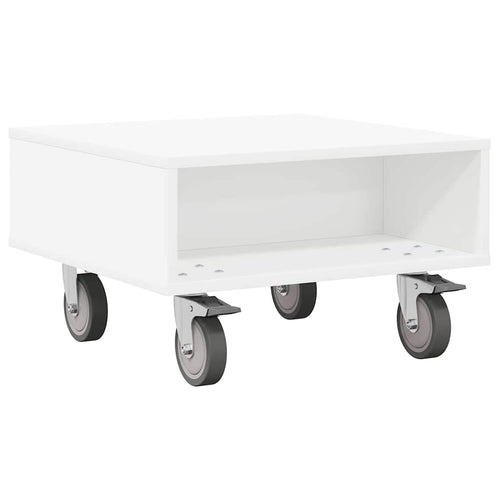 Side Table with Wheels 50.5 x 50 x 30 cm Engineered Wood