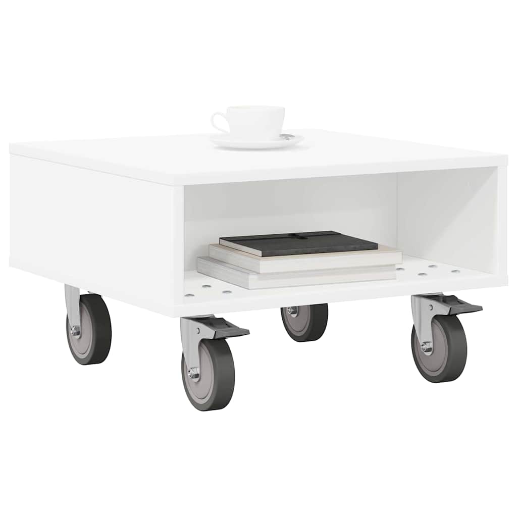 Mesa Lateral con Ruedas 50,5 x 50 x 30 cm Madera de ingeniería