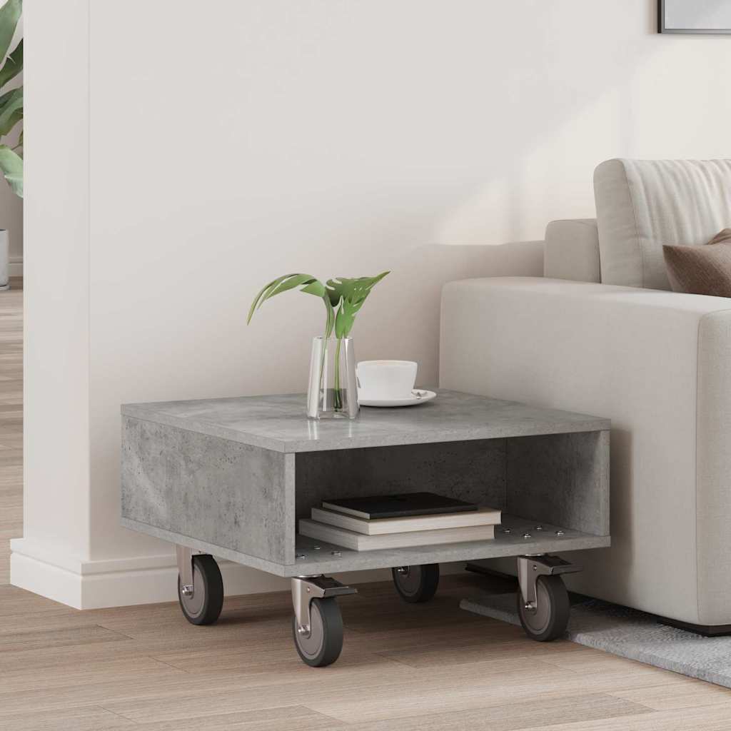 Mesa Lateral con Ruedas 50,5 x 50 x 30 cm Madera de ingeniería