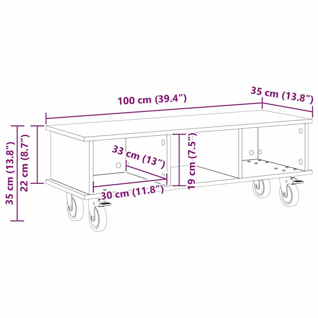 Soporte de TV 100 x 35 x 35 cm Madera de ingeniería