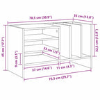 Mueble para discos de vinilo con estante 78.5 x 35 x 45 cm