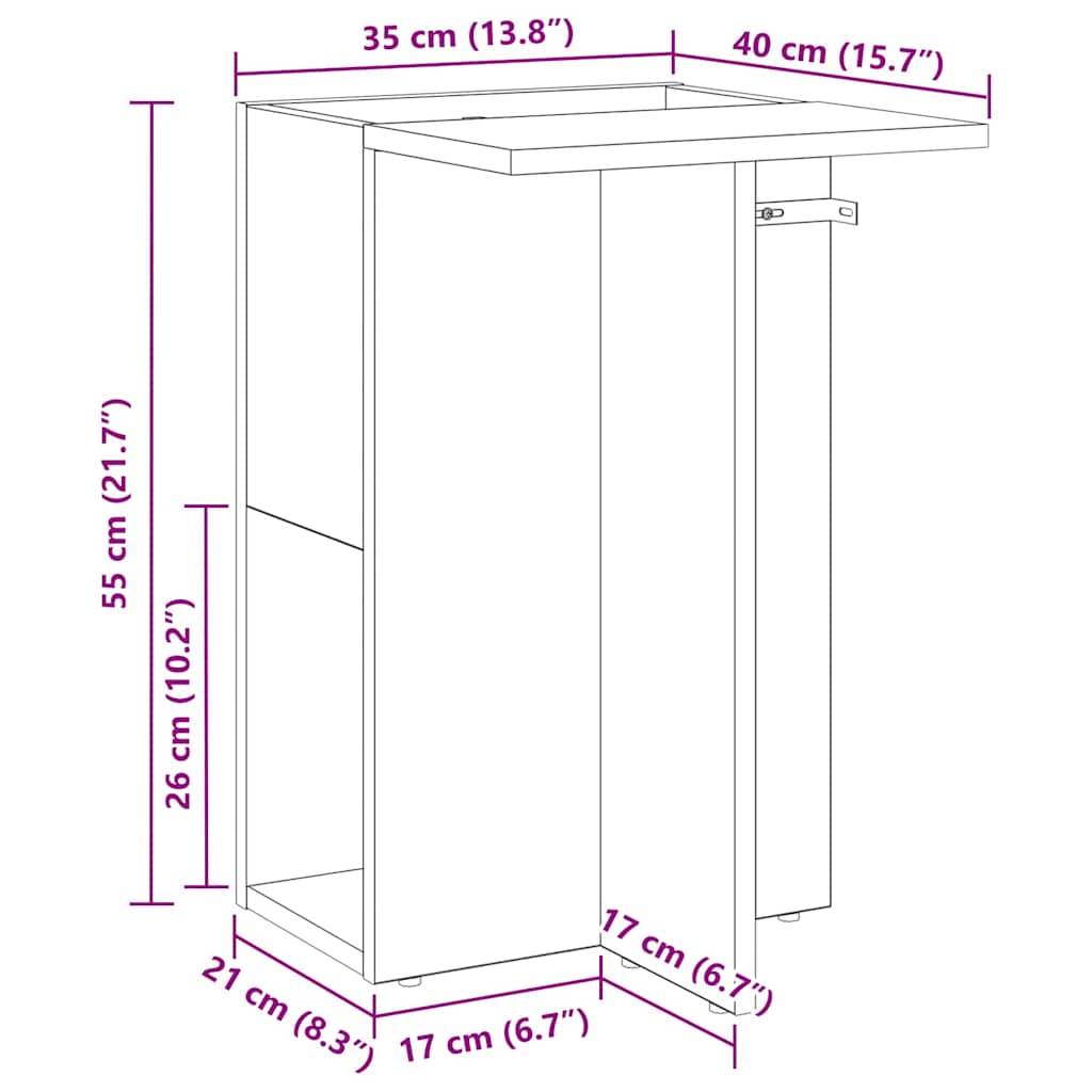 Mesa Auxiliar 35 x 40 x 55 cm Madera de ingeniería