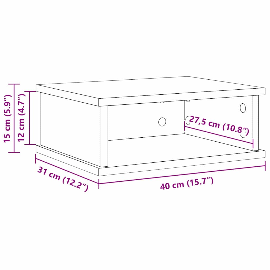 Mesita de Noche 2 pcs 40 x 31 x 15 cm Madera de ingeniería