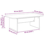 Mesa de Café 93 x 53 x 33 cm Madera de ingeniería
