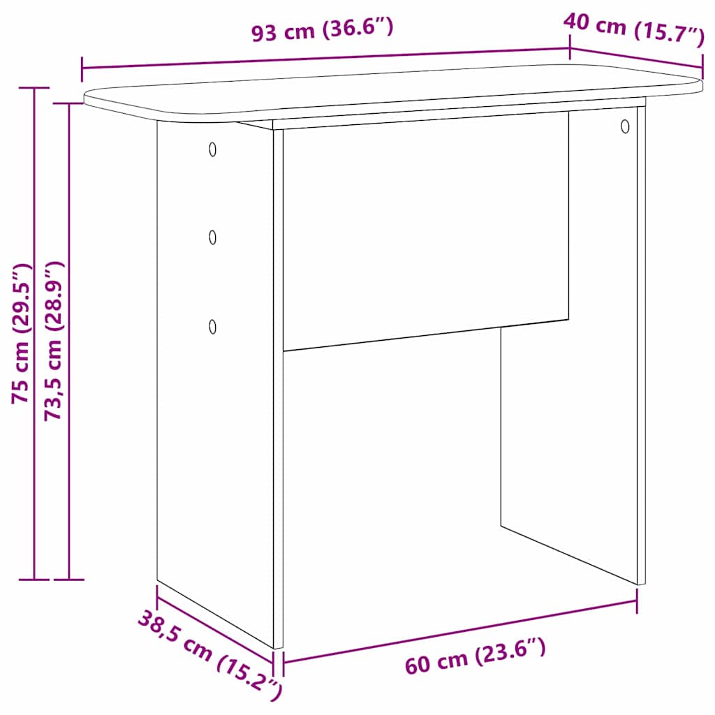Mesa Consola 93 x 40 x 75 cm Madera de ingeniería