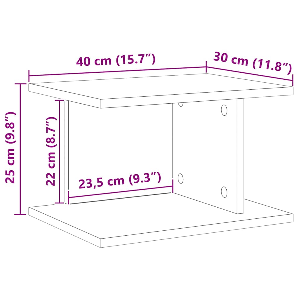 Mesita de Noche 2 pcs 40 x 30 x 25 cm Madera de ingeniería