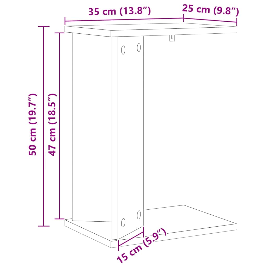 Mesa Auxiliar 35 x 25 x 50 cm Madera de ingeniería