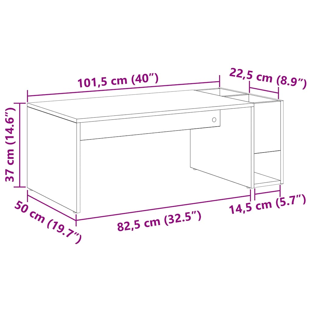 Mesa de Café Madera vieja 101,5 x 50 x 37 cm