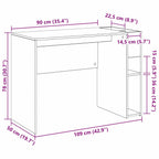Escritorio 109 x 50 x 78 cm Madera de ingeniería