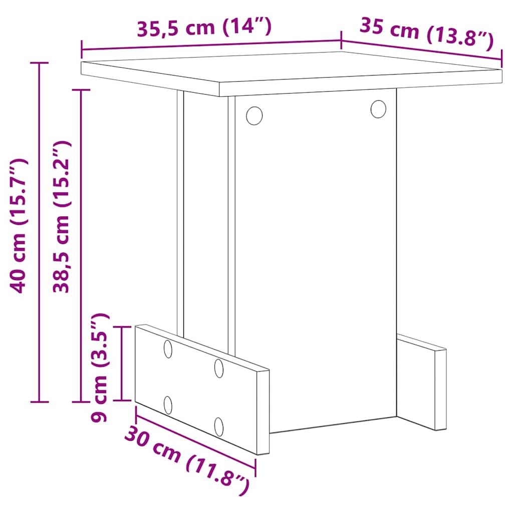 Mesa Auxiliar 35,5 x 35 x 40 cm Madera de ingeniería