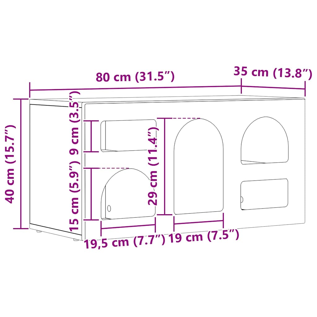 Mueble de TV 80 x 35 x 40 cm Madera de ingeniería