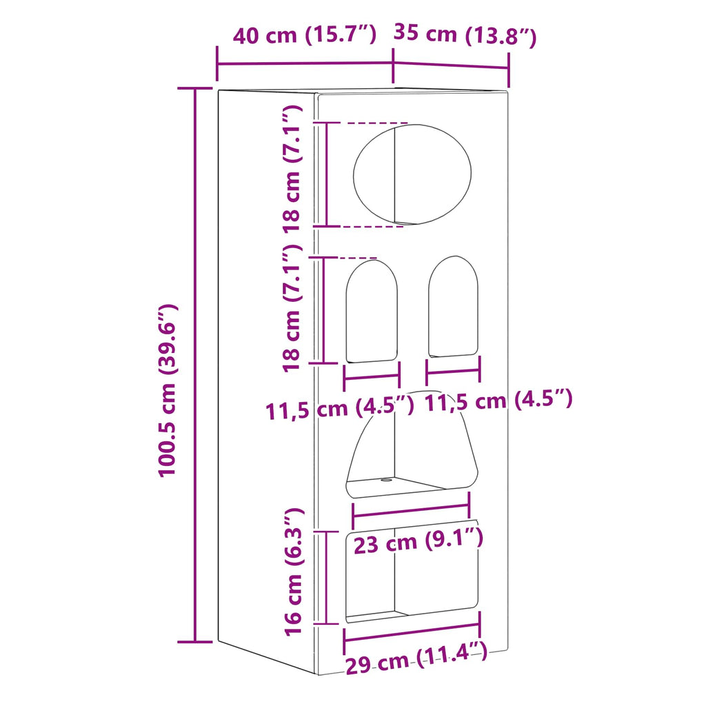 Aparador 40 x 35 x 100,5 cm Madera de ingeniería