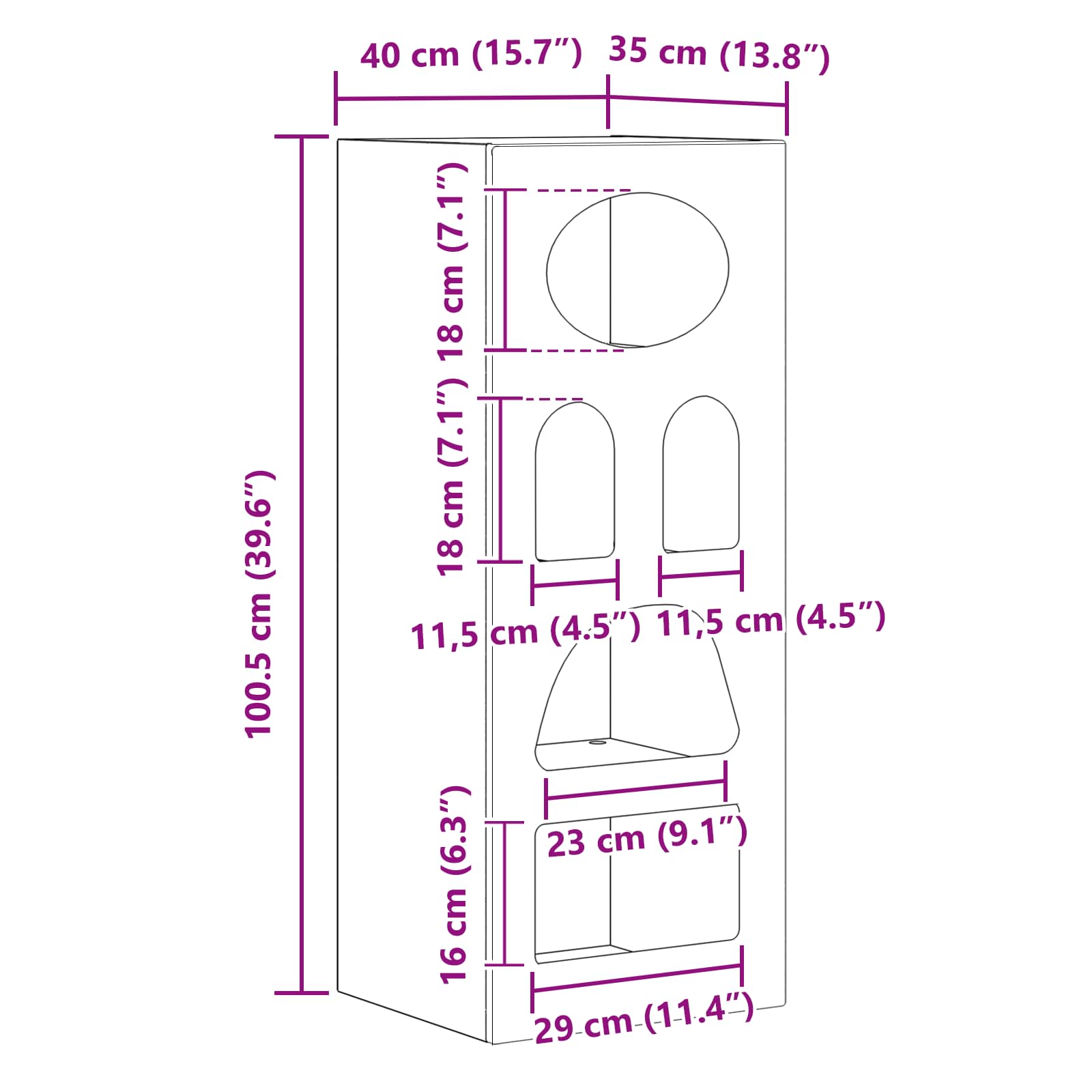 Aparador 40 x 35 x 100,5 cm Madera de ingeniería