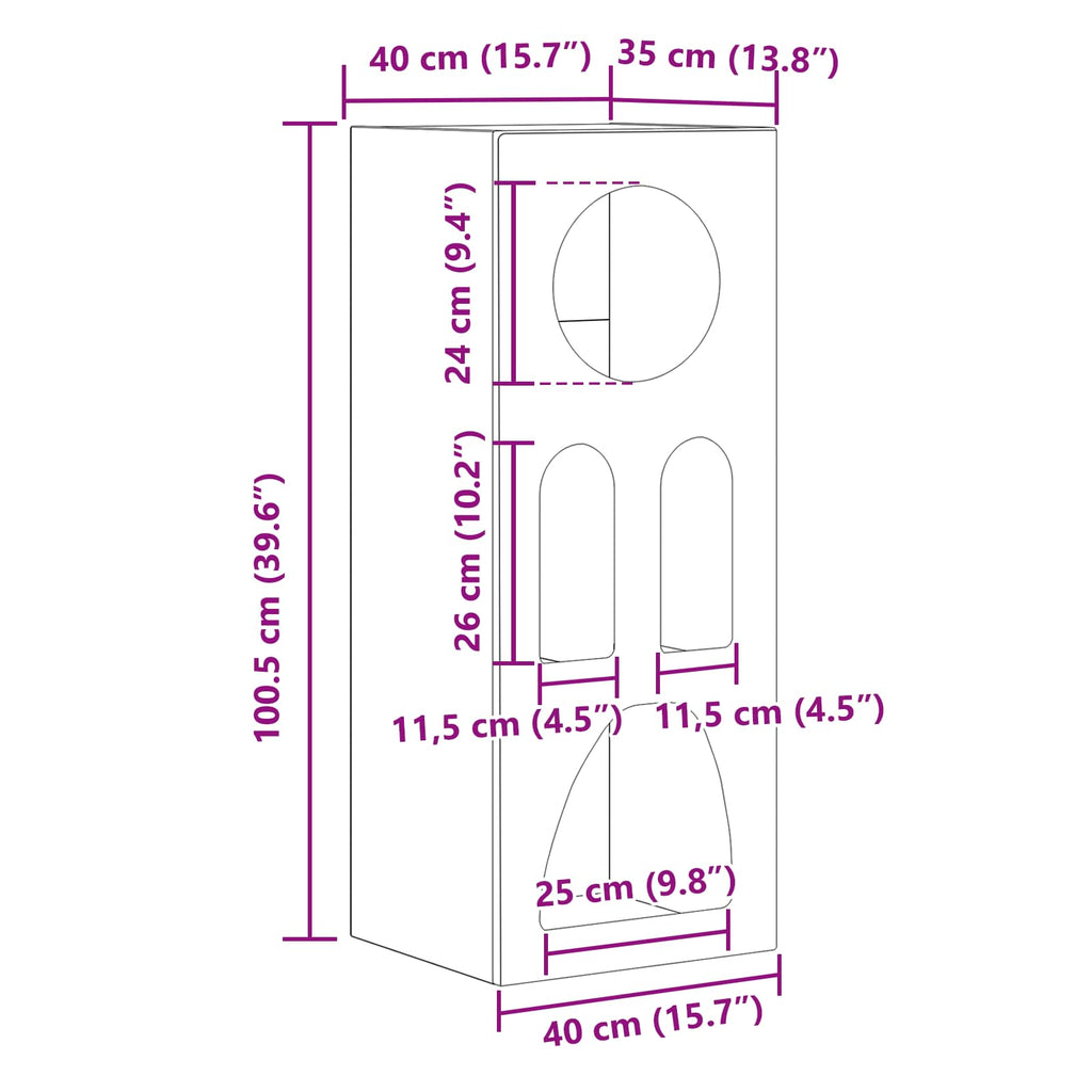 Aparador 40 x 35 x 100.5 cm Madera de ingeniería