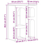 Aparador 59 x 35 x 80.5 cm Madera de ingeniería