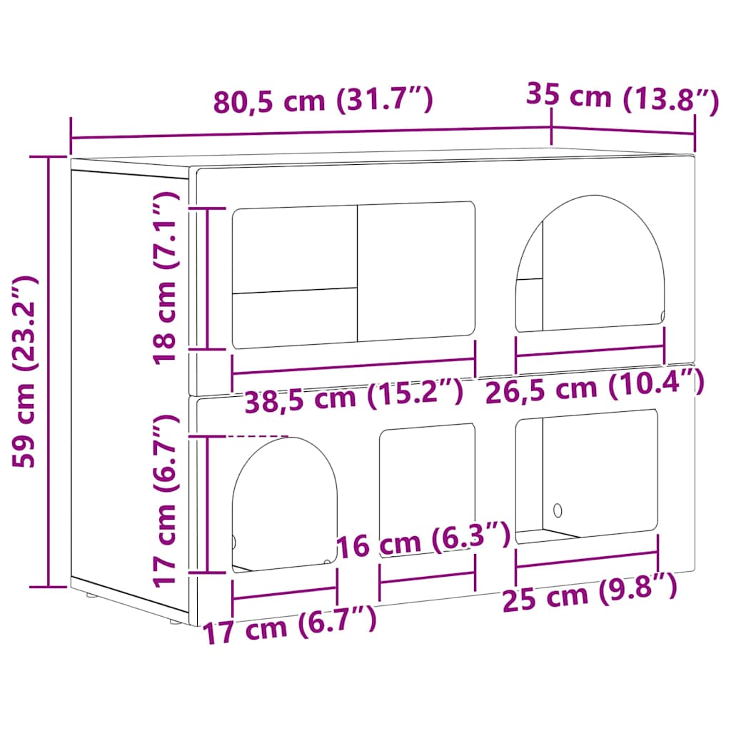 Aparador 80.5 x 35 x 59 cm Madera de ingeniería