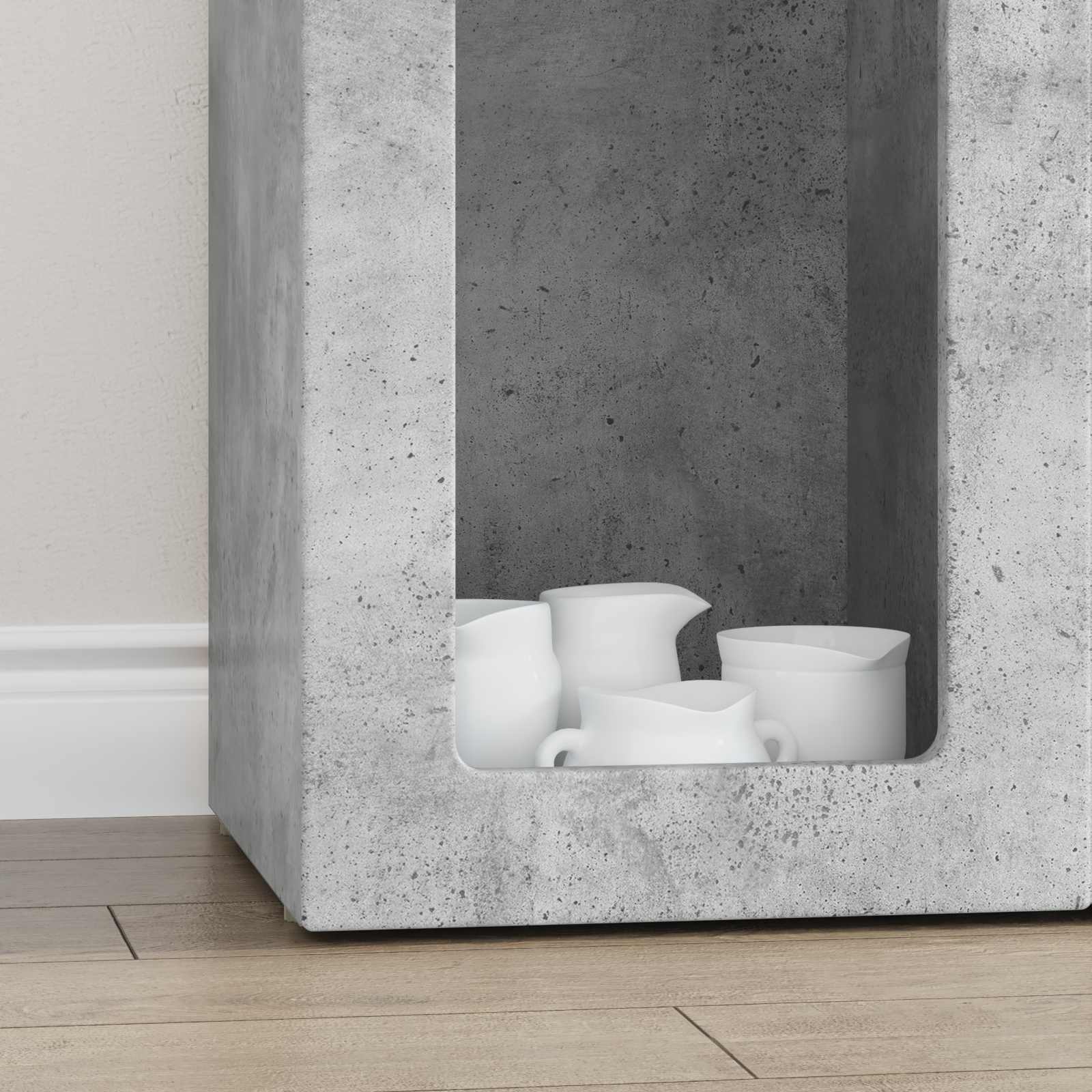 Aparador Gris Concreto 59 x 35 x 100,5 cm Madera de ingeniería