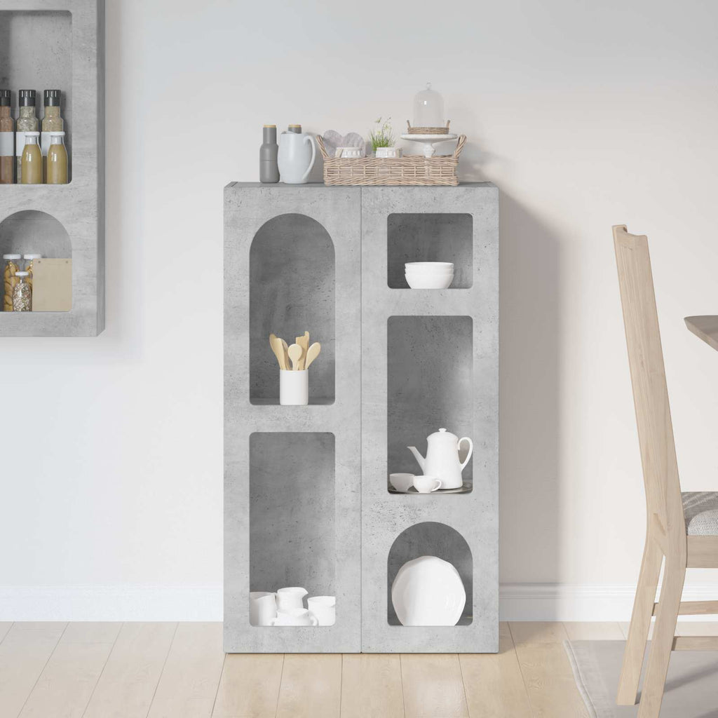 Aparador Gris Concreto 59 x 35 x 100,5 cm Madera de ingeniería