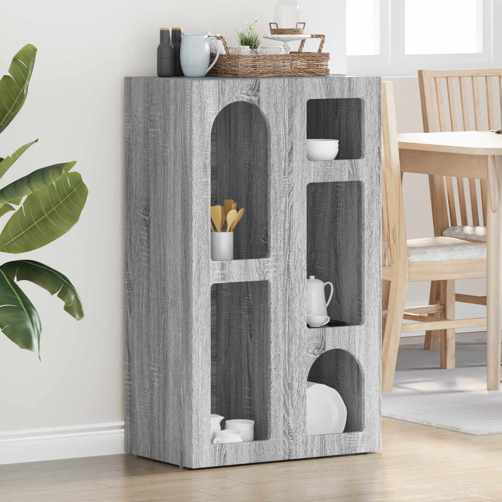 Aparador Gris Sonoma 59 x 35 x 100,5 cm Madera de ingeniería