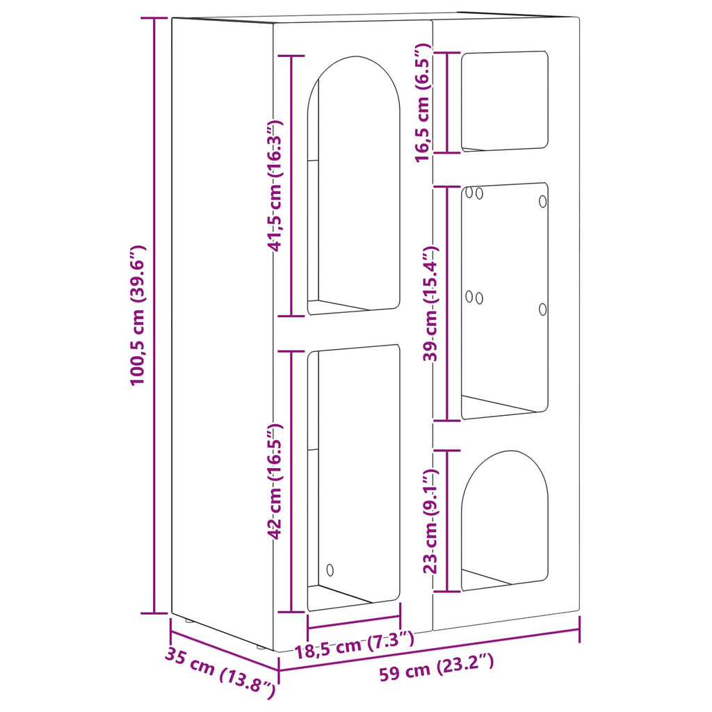 Aparador Gris Sonoma 59 x 35 x 100,5 cm Madera de ingeniería