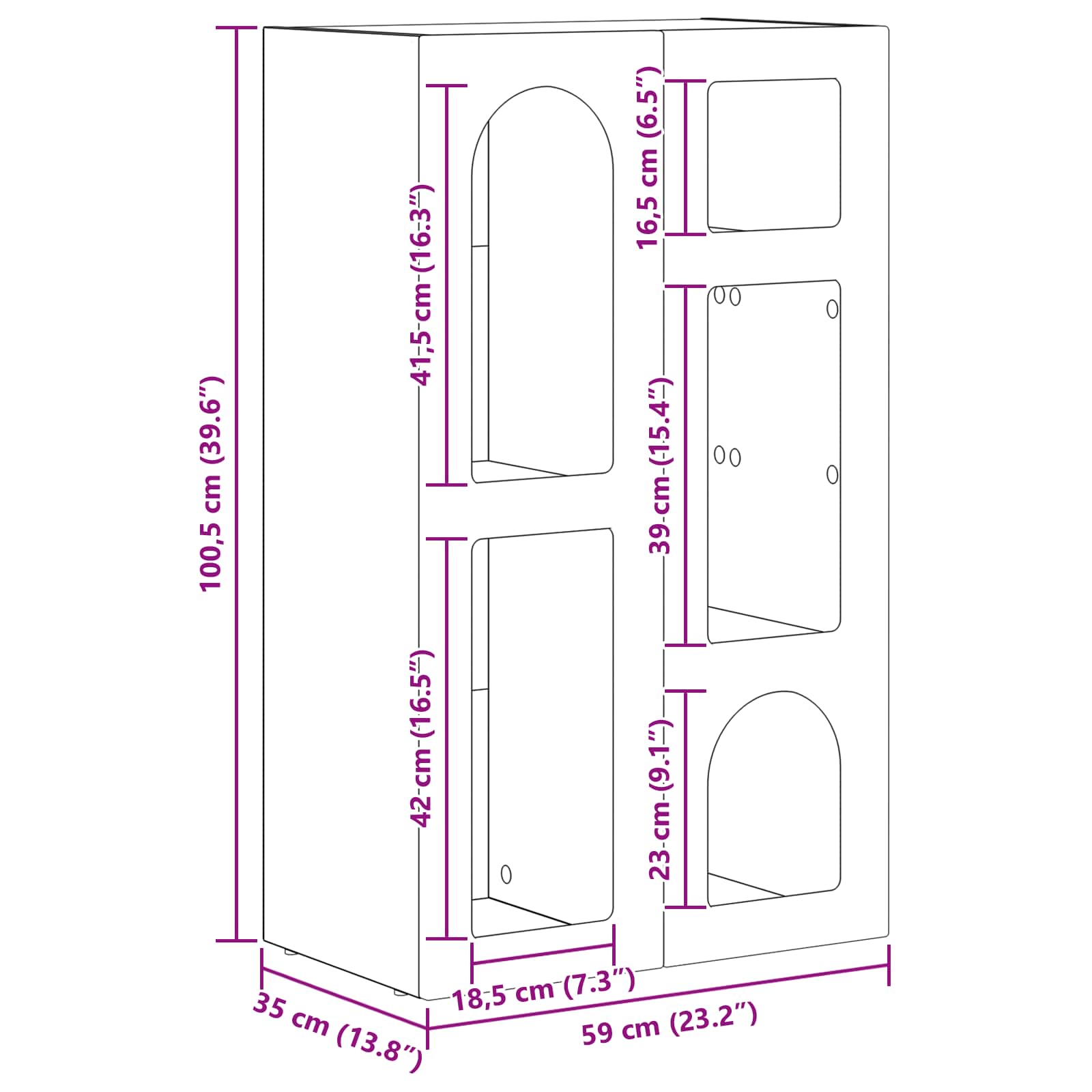 Aparador Madera vieja 59 x 35 x 100,5 cm Madera de ingeniería