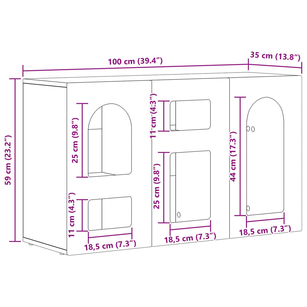 Aparador 100 x 35 x 59 cm Madera de ingeniería