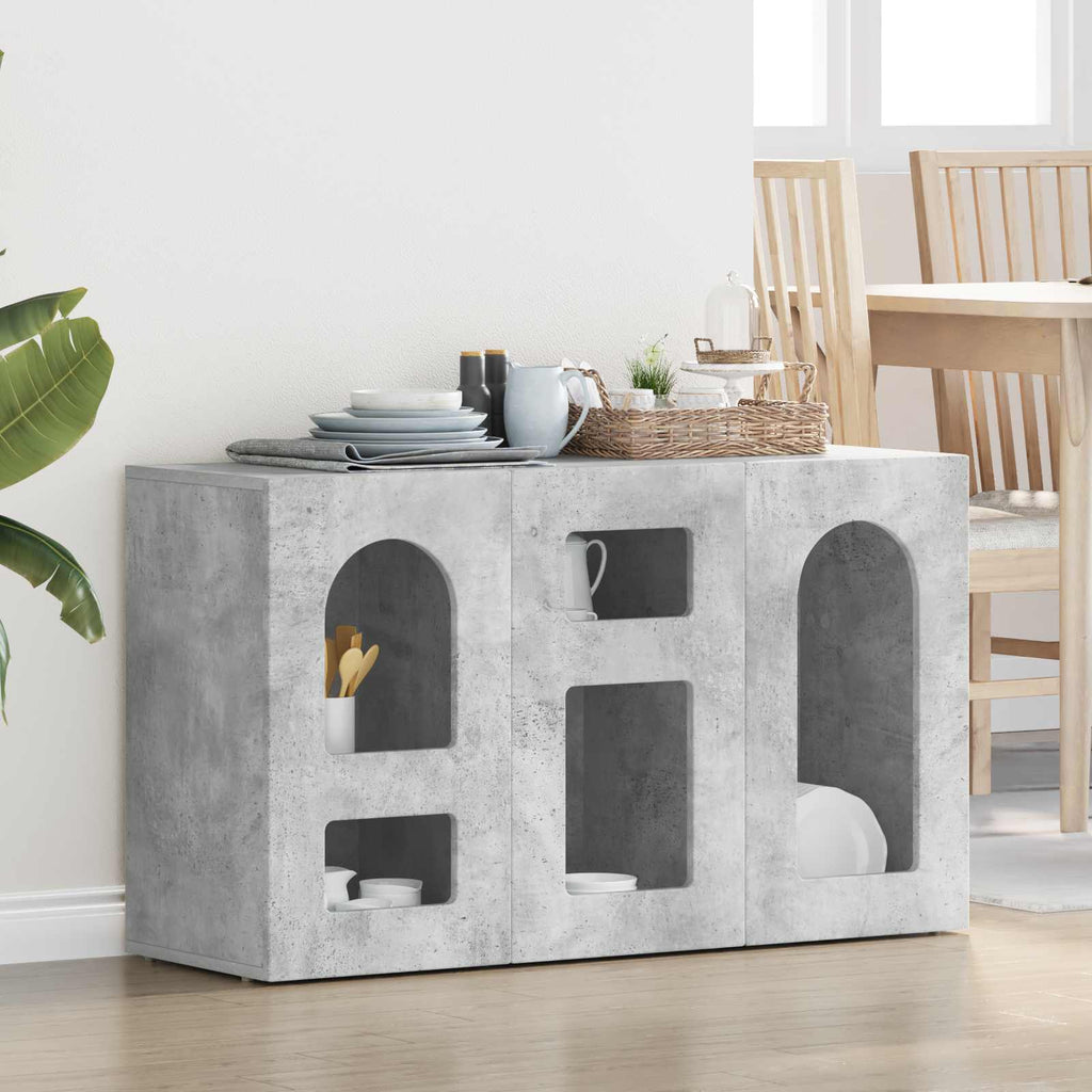 Aparador Gris Concreto 100 x 35 x 59 cm Madera de ingeniería