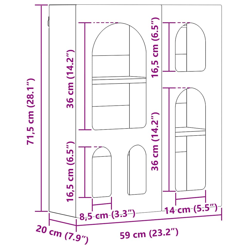 Mueble colgante 59 x 20 x 71.5 cm Madera de ingeniería