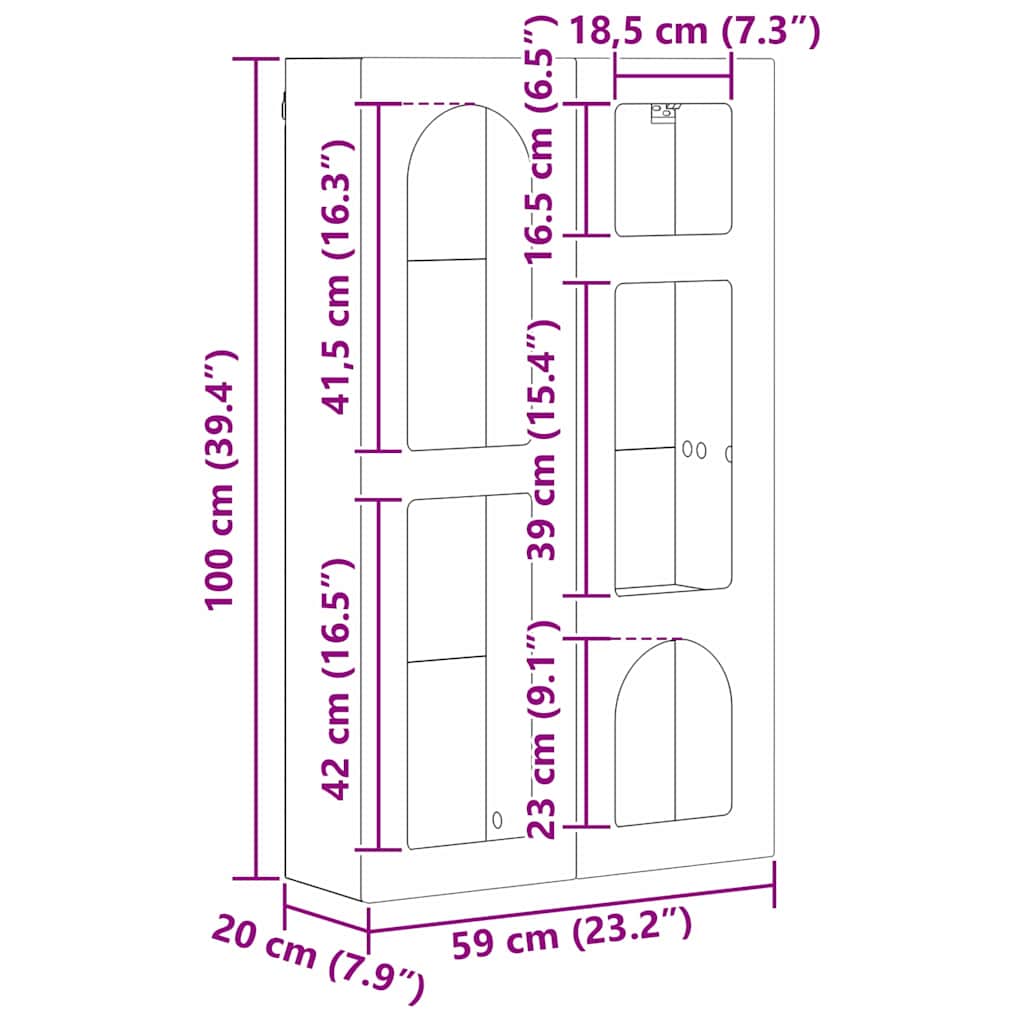 Mueble colgante 59 x 20 x 100 cm Madera de ingeniería