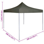 Carpa de Fiesta Antracita 200 x 200 x 315 cm Tela Oxford