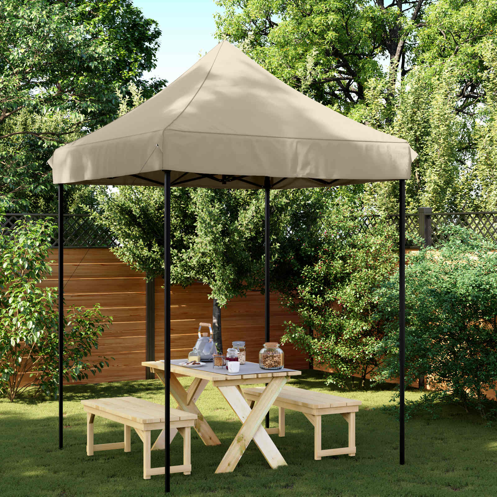 Carpa de Fiesta Antracita 200 x 200 x 315 cm Tela Oxford