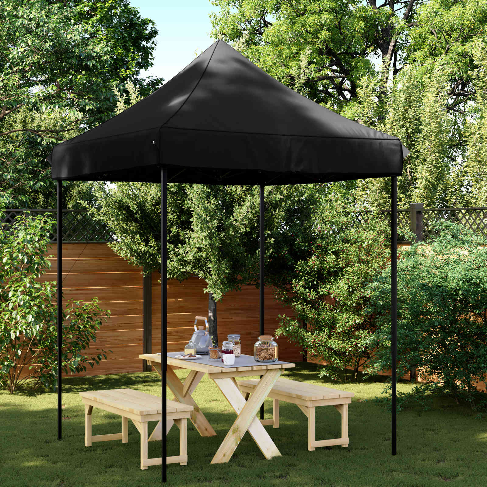Carpa de Fiesta Antracita 200 x 200 x 315 cm Tela Oxford
