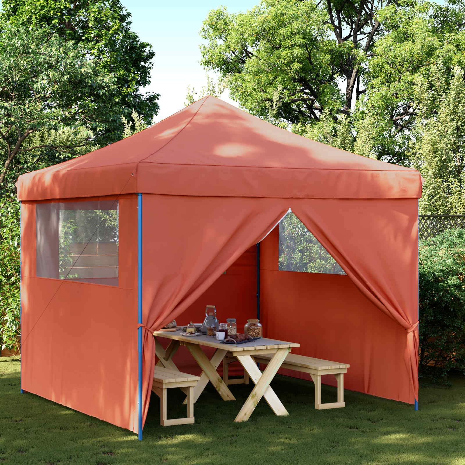 Carpa de Fiesta 292 x 292 x 315 cm Terracota Tela Oxford
