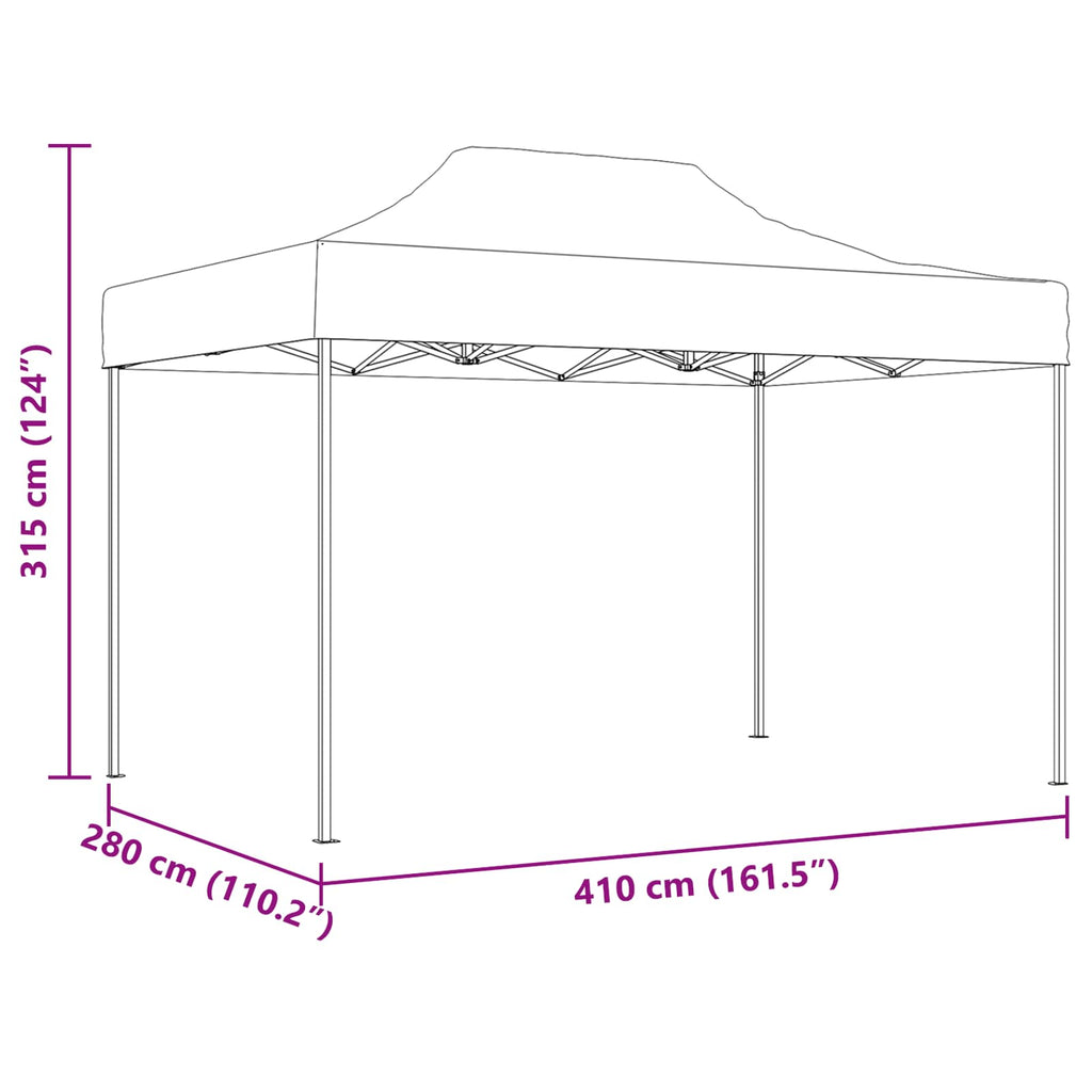Carpa de Fiesta Antracita 280 x 410 x 315 cm Tela Oxford