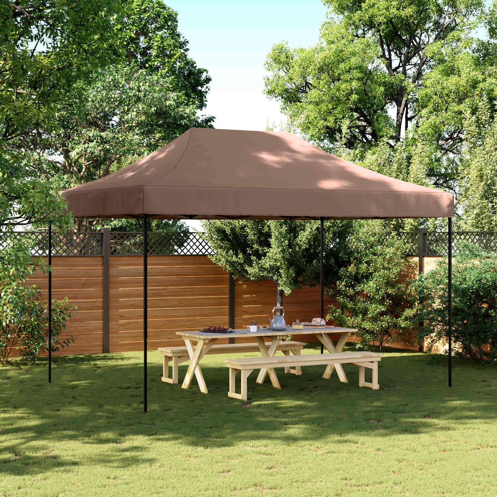 Carpa de Fiesta Antracita 280 x 410 x 315 cm Tela Oxford