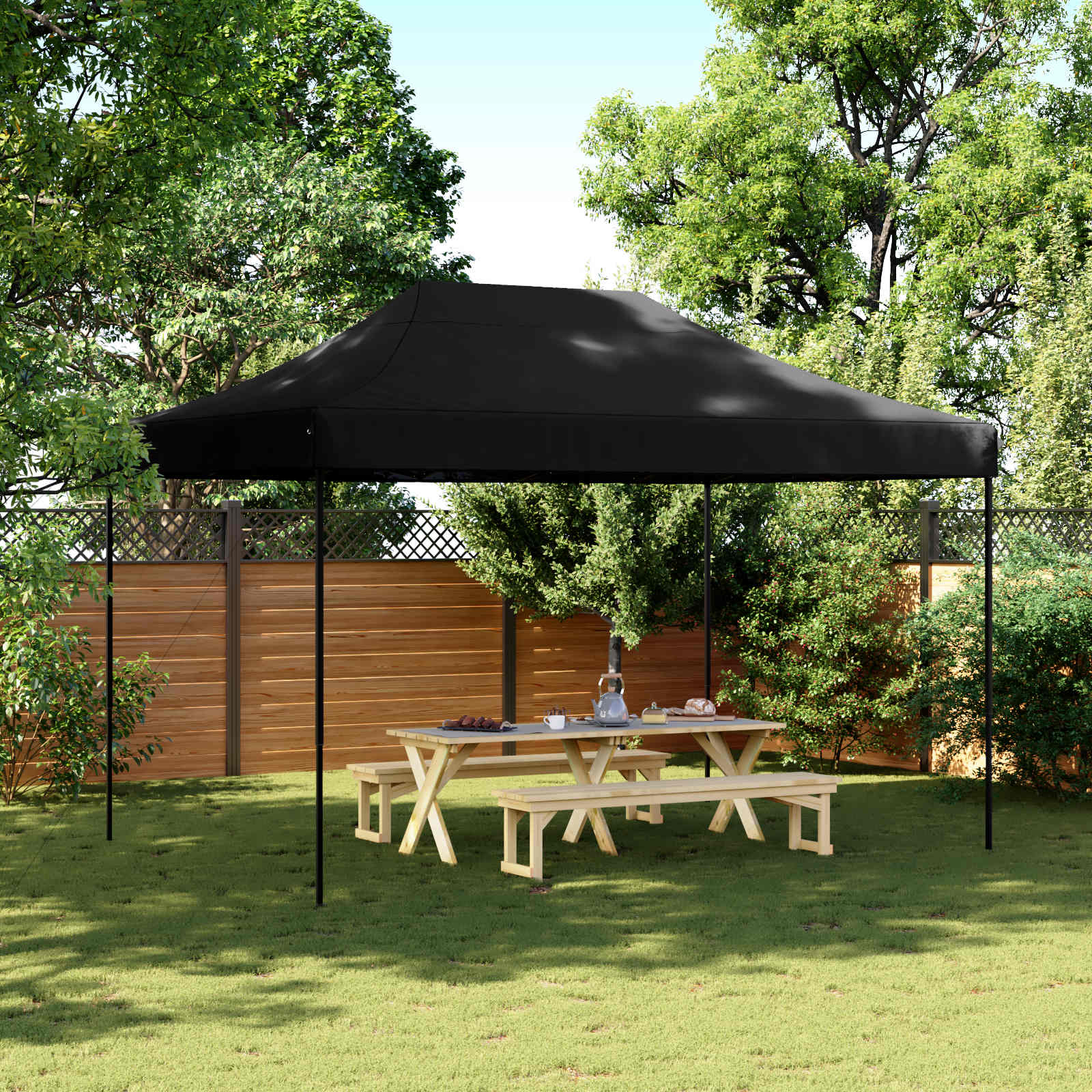 Carpa de Fiesta Antracita 280 x 410 x 315 cm Tela Oxford