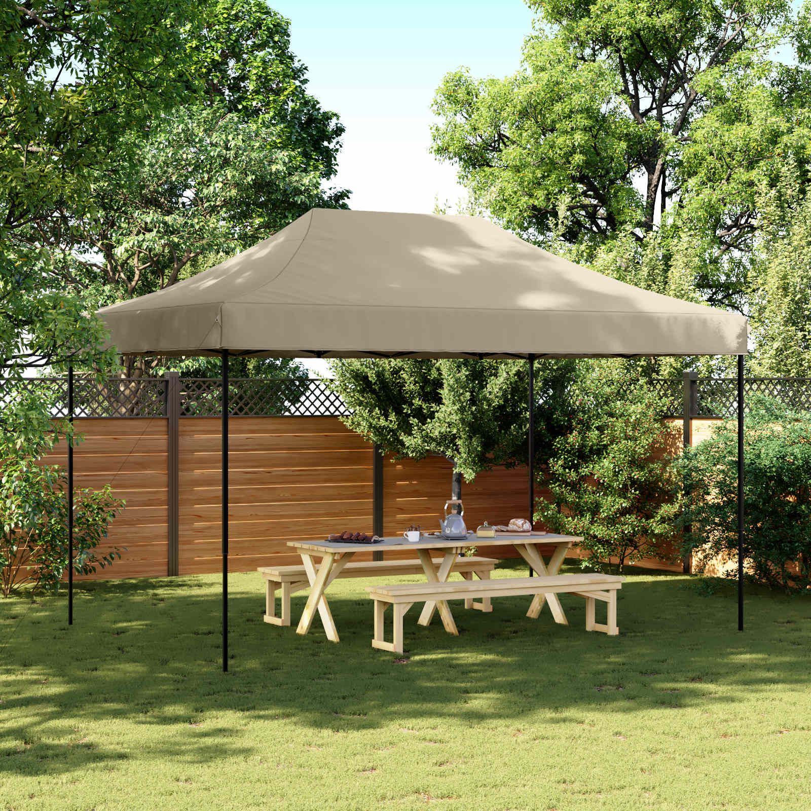 Carpa de Fiesta Antracita 291 x 431 x 315 cm Tela Oxford