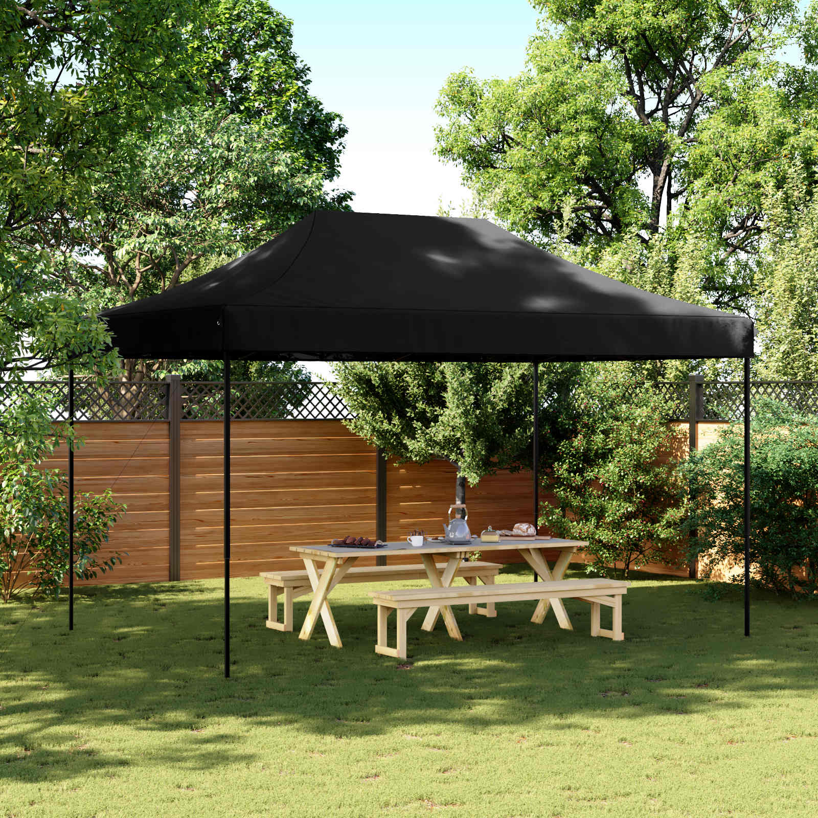 Carpa de Fiesta Antracita 291 x 431 x 315 cm Tela Oxford