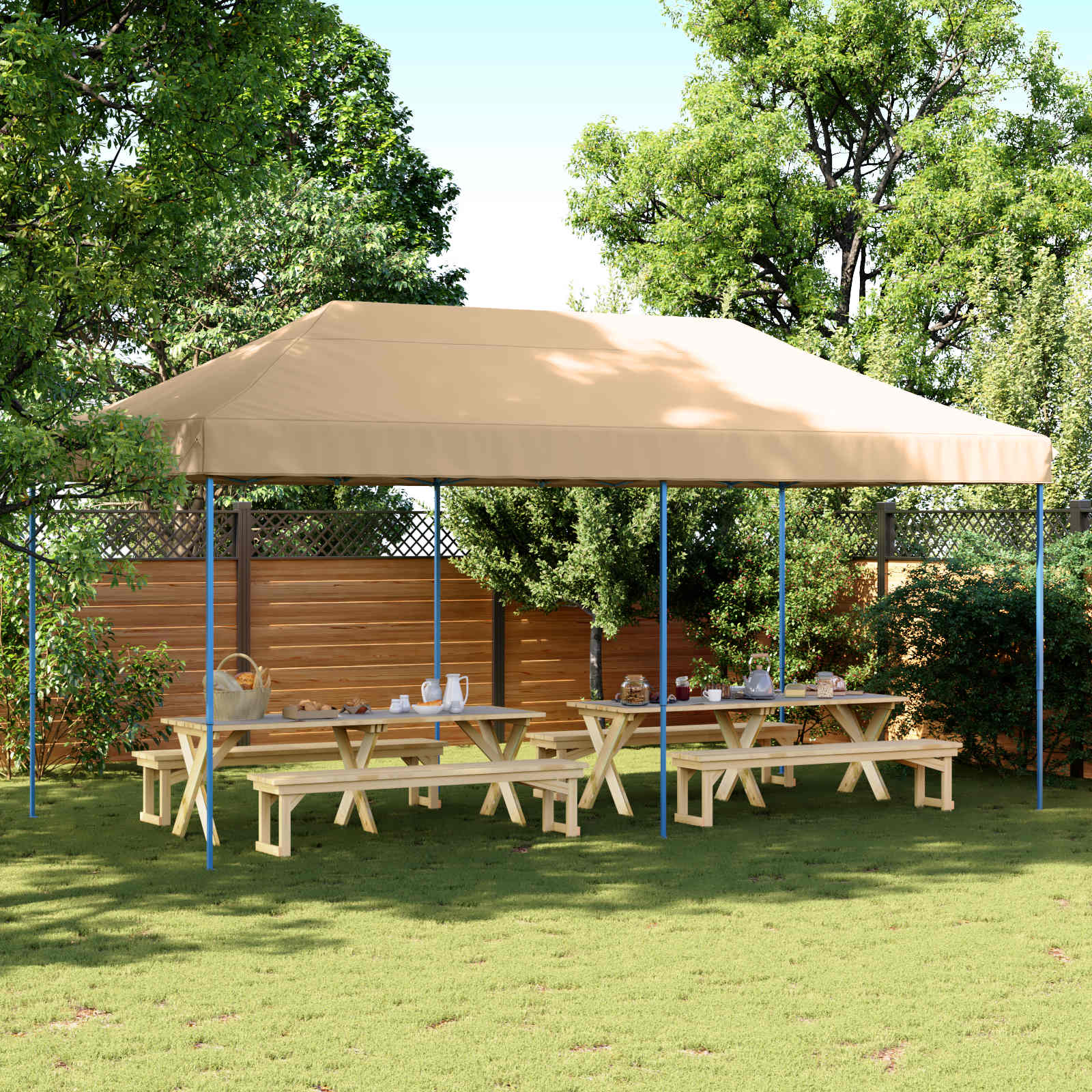 Carpa de Fiesta Antracita 291 x 580 x 315 cm Tela Oxford