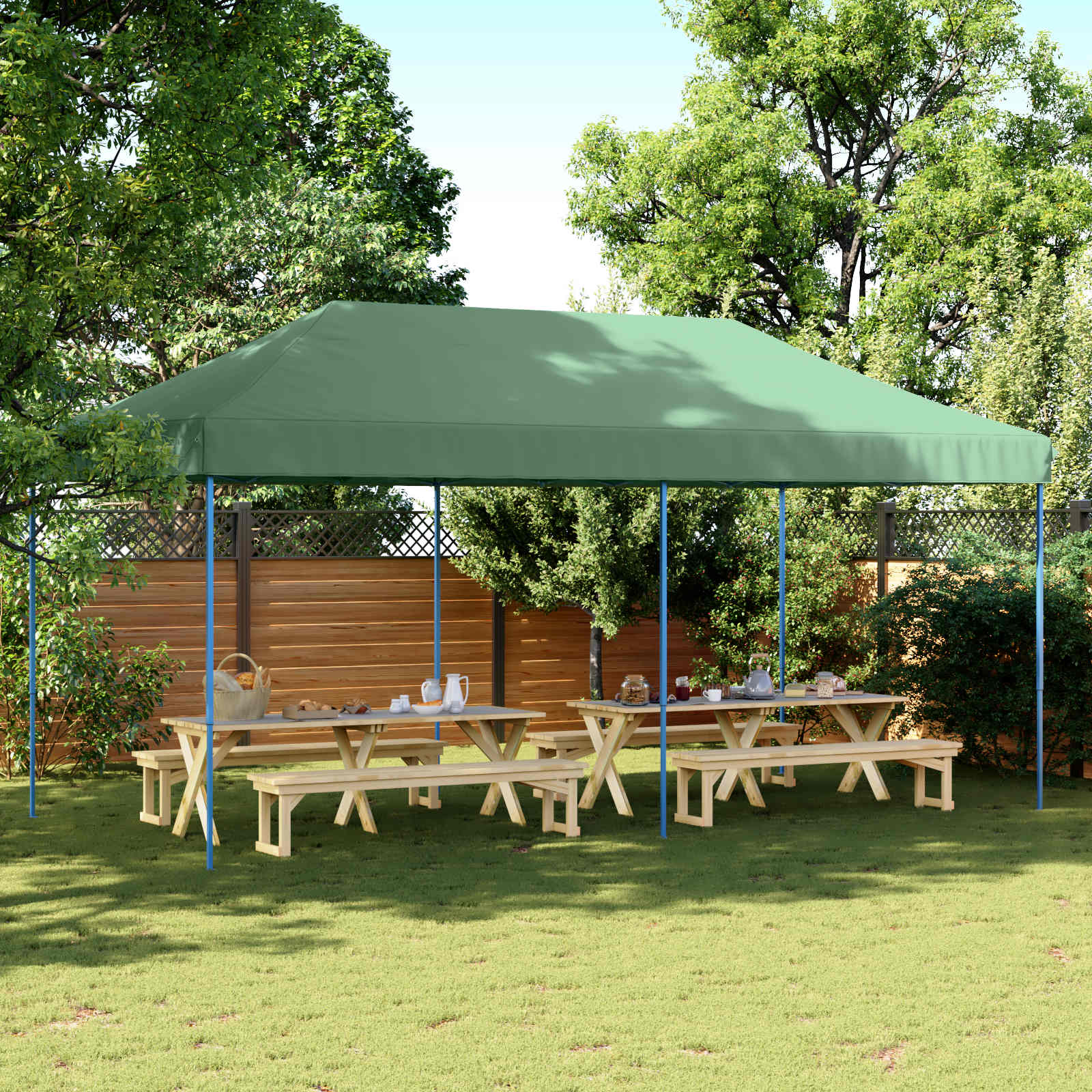 Carpa de Fiesta Antracita 291 x 580 x 315 cm Tela Oxford