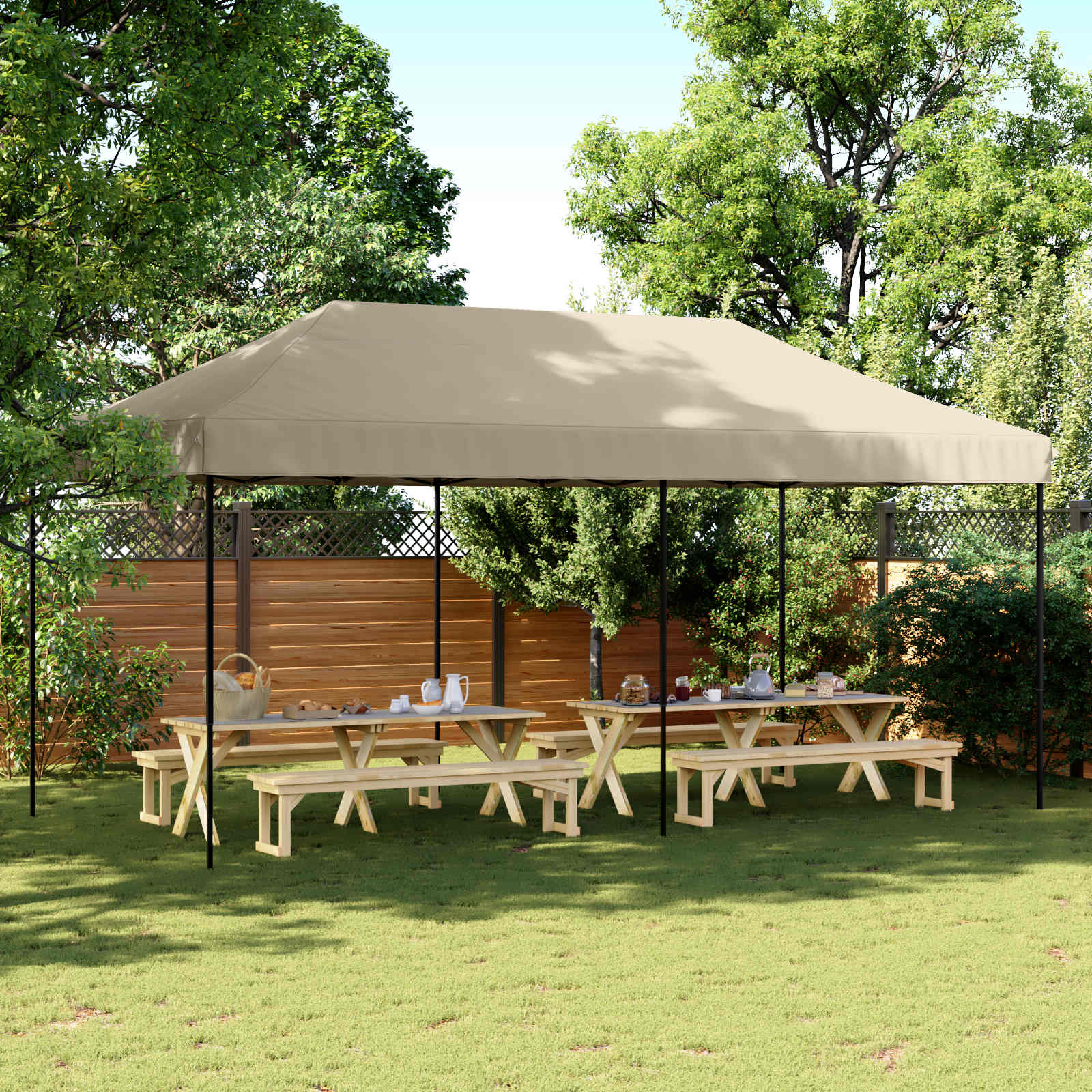 Carpa de Fiesta Antracita 291 x 580 x 315 cm Tela Oxford