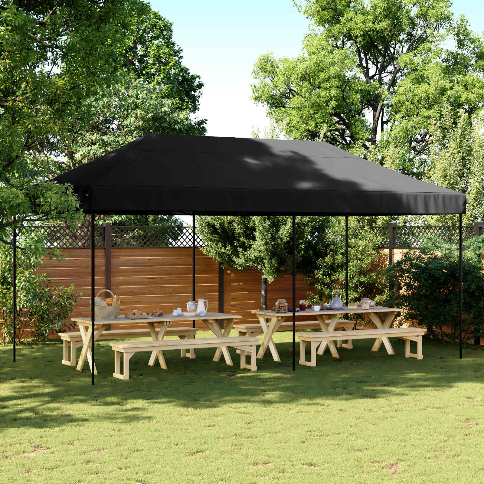Carpa de Fiesta Antracita 291 x 580 x 315 cm Tela Oxford