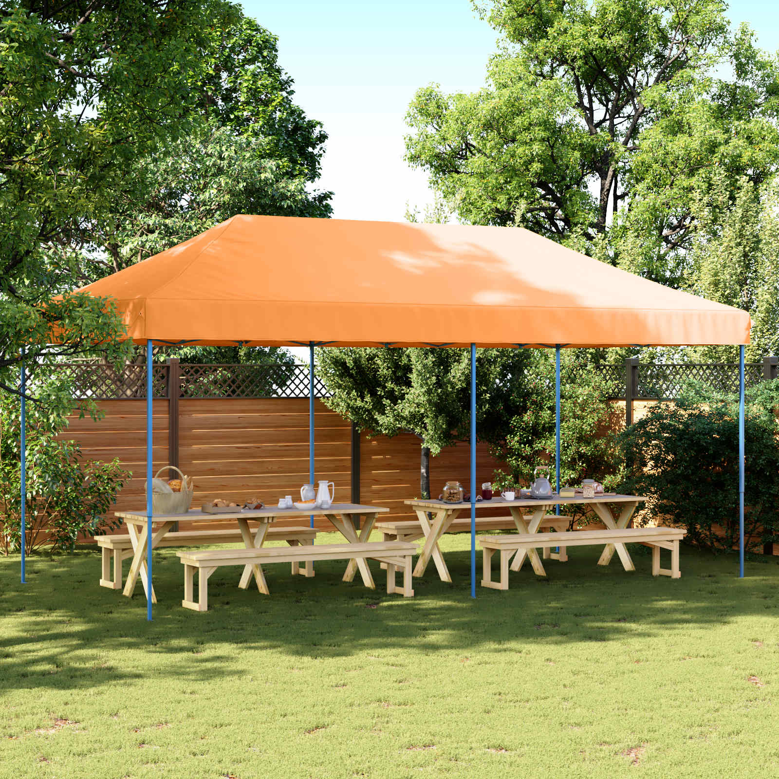 Carpa de Fiesta Antracita 291 x 580 x 315 cm Tela Oxford
