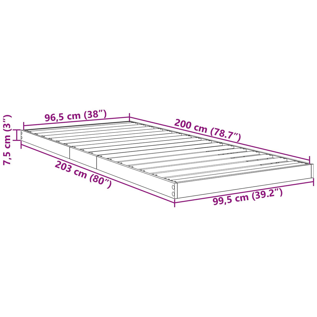 Estructura de Cama de Suelo 100 x 200 cm Madera de ingeniería