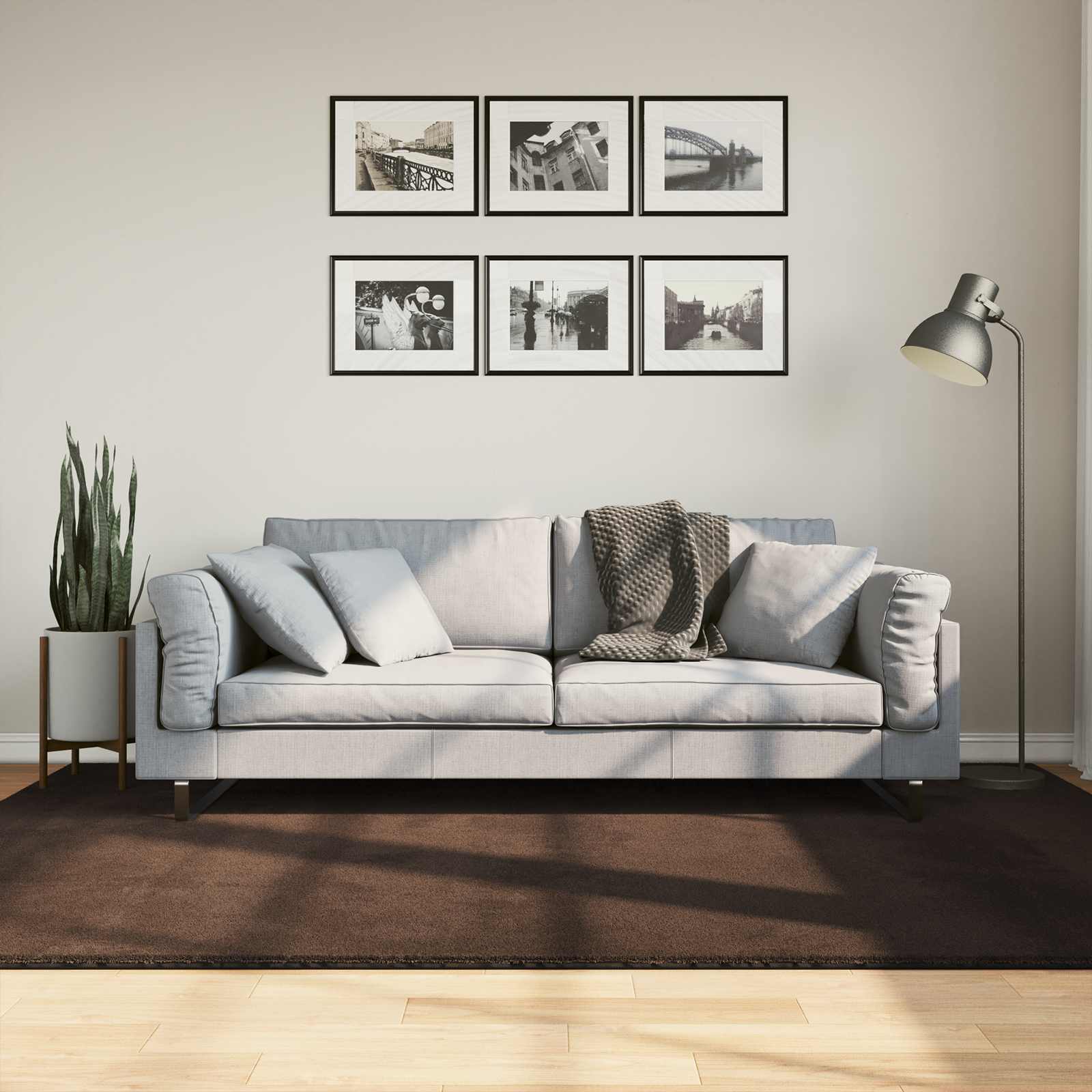 Alfombra suave y lavable de pelo medio HUARTE Antracita
