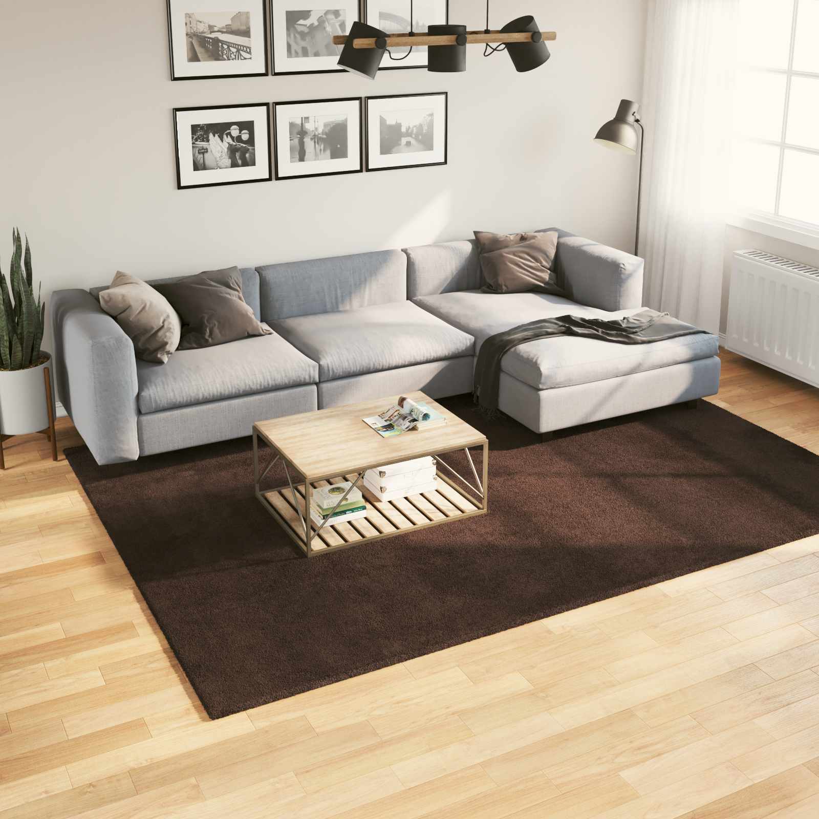 Alfombra suave y lavable de pelo medio HUARTE Antracita