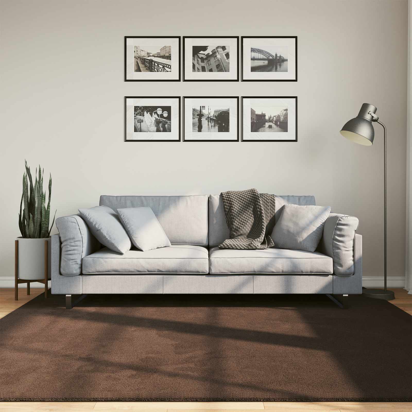 Alfombra suave y lavable de pelo medio HUARTE Antracita