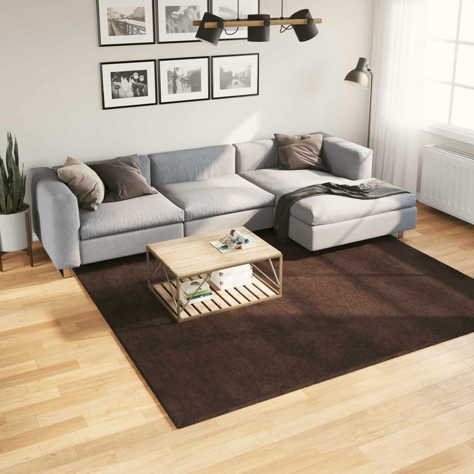 Alfombra suave y lavable de pelo medio HUARTE Antracita